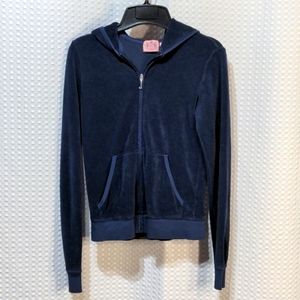 Juicy Couture tracksuit top hoodie zip up jacket blue S